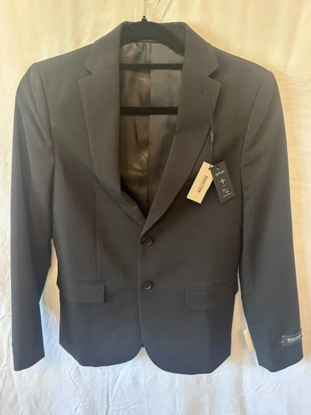 NWT Kenneth Cole Reaction Techni-Cole Charcoal Blazer Jacket